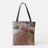 Funny Cute Cat Macro Eyes Tote Bag (Achterkant)