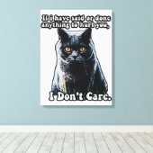 Funny cute cat meme for cat lovers and cat owners canvas afdruk (Insitu (Houten vloer))