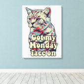 Funny cute cat meme for cat lovers & kitty owners canvas afdruk (Insitu (Houten vloer))