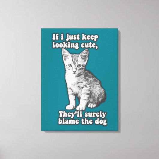 Funny cute cat meme for cat owners & kitty lovers canvas afdruk (Voorkant)