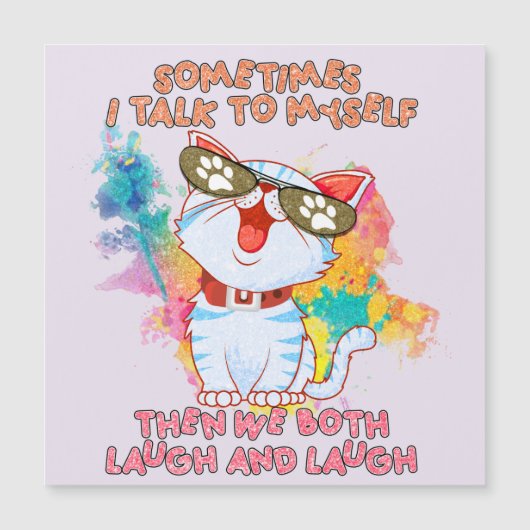 Funny Cute Cat | Soms praat ik met mezelf (Voorkant)