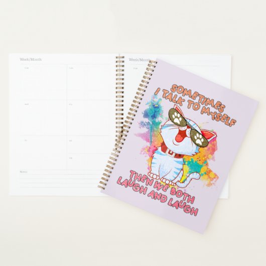 Funny Cute Cat | Soms praat ik met mezelf Planner (Display)