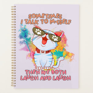 Funny Cute Cat Soms praat ik met mezelf Planner