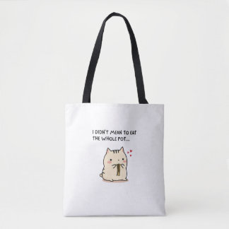 Funny Cute Cat Tote – Noodle Lover Kawaii Bag Tote Bag