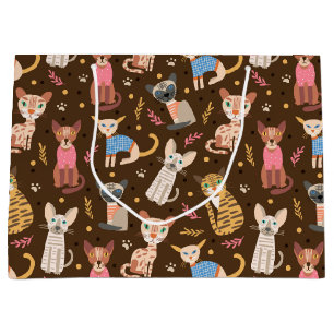 Funny Cute Cats Gift Bag Groot Cadeauzakje