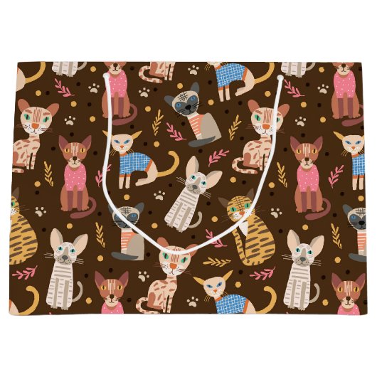 Funny Cute Cats Gift Bag Groot Cadeauzakje (Voorkant)