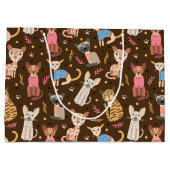 Funny Cute Cats Gift Bag Groot Cadeauzakje (Achterkant)