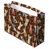 Funny Cute Cats Gift Bag Groot Cadeauzakje (Achterkant Gekanteld)