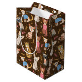 Funny Cute Cats Gift Bag Medium Cadeauzakje (Achterkant Gekanteld)