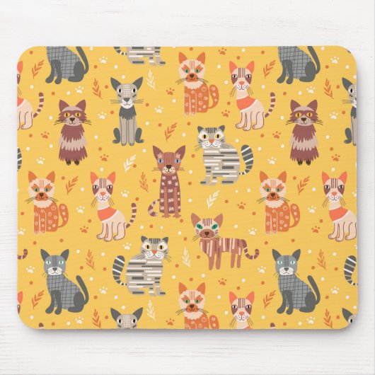 Funny Cute Cats Mousepad Muismat (Voorkant)