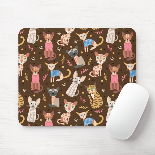 Funny Cute Cats Mousepad Muismat (Met muis)