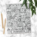 Funny Cute Cats Zen Doodle Coling Custom Name Ji Legpuzzel<br><div class="desc">Aangepaste naam voor het kleuren van puzzels met een griezelig,  spuugje van grappige katten voor het ontspannen van het kleuren voor kinderen of volwassenen,  leuke activiteit voor kattenliefhebbers.</div>