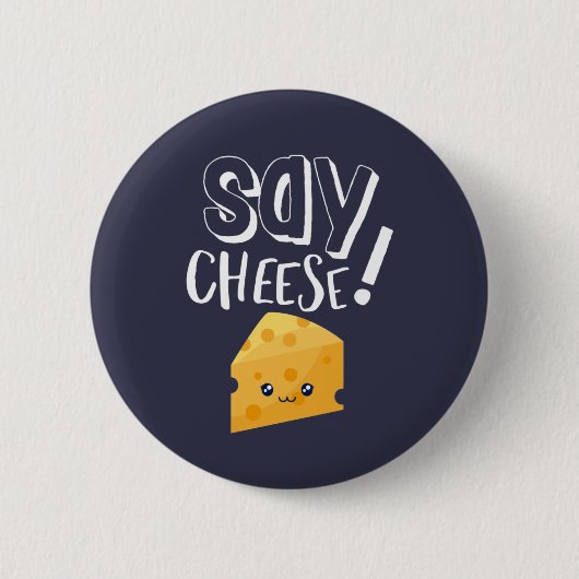 Funny Cute Cheese Lover Fotograaf zegt kaas Ronde Button 5,7 Cm (Voorkant)