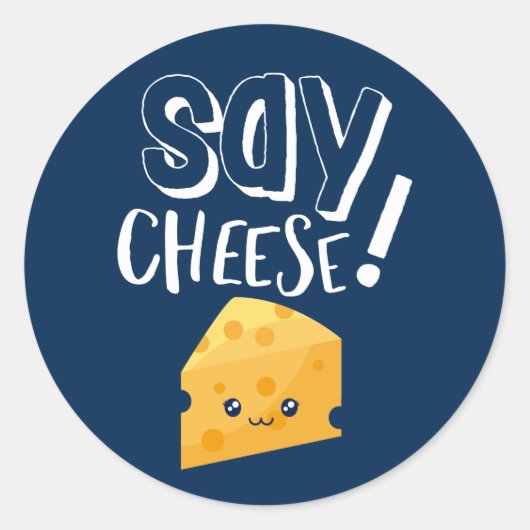 Funny Cute Cheese Lover Fotograaf zegt kaas Ronde Sticker (Voorkant)