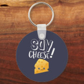 Funny Cute Cheese Lover Fotograaf zegt kaas Sleutelhanger (Voorkant)