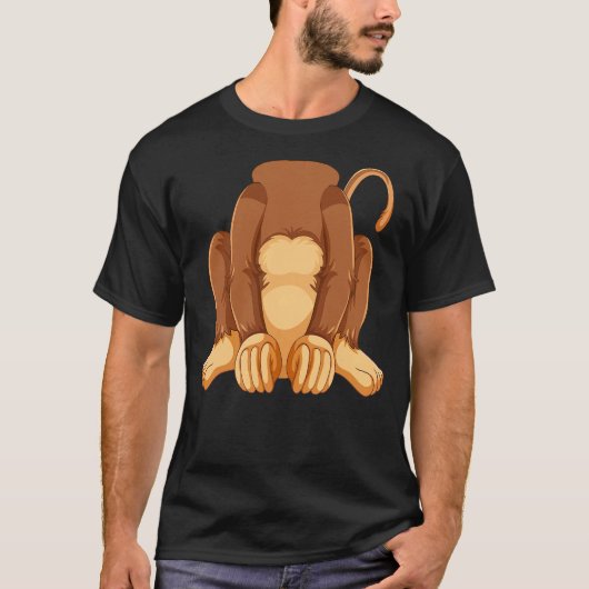 Funny Cute chimpanzee Animal Matching Monkey costu T-shirt (Voorkant)
