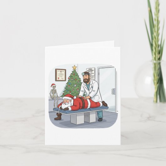 Funny/Cute Christmas Card for Chiropractors Kaart (Voorkant)