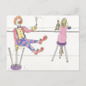 Funny Cute Clown Love Cartoon Humor Art Briefkaart (Voorkant)