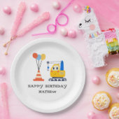 Funny & Cute Construction Birthday Papieren Bordje (Feest)