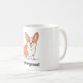 Funny Cute Corgi Puppy - Hé Cornap Koffiemok (Voorkant rechts)