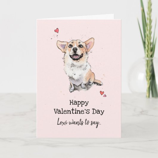 Funny Cute Corgi Valentijn dag Ik hou van U Kaart (Voorkant)