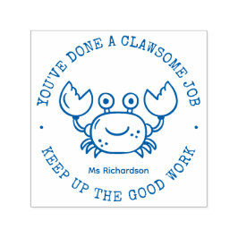 Funny Cute Crab Pun Geweldige baan leraar beloning Zelfinktende Stempel