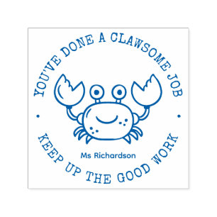 Funny Cute Crab Pun Geweldige baan leraar beloning Zelfinktende Stempel