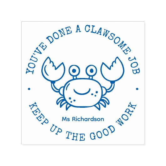 Funny Cute Crab Pun Geweldige baan leraar beloning Zelfinktende Stempel (Design)