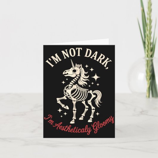 Funny Cute Creepy Unicorn Skeleton Dark Humor Goth Kaart (Voorkant)