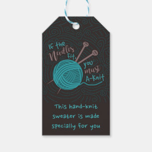 Funny Cute Custom Knitles Needles Yarn Joke Cadeaulabel
