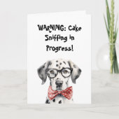 Funny Cute Dalmatian Peeking Dog Birthday Folded Kaart (Voorkant)