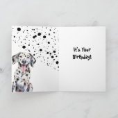 Funny Cute Dalmatian Peeking Dog Birthday Folded Kaart (Binnen)