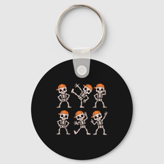 Funny Cute Dancing Skeleton Halloween Boys Kids To Sleutelhanger (Voorkant)
