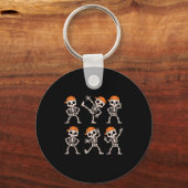 Funny Cute Dancing Skeleton Halloween Boys Kids To Sleutelhanger (Voorkant)