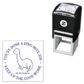 Funny Cute Dinosaur Dynamite Job Teacher Piedere Zelfinktende Stempel (In situ)