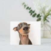 Funny Cute Doberman Puppy Dog Briefkaart (Staand voorkant)
