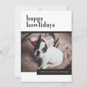 Funny Cute Dog Happy Howlidays Pet Lover Feestdagenkaart (Voorkant)