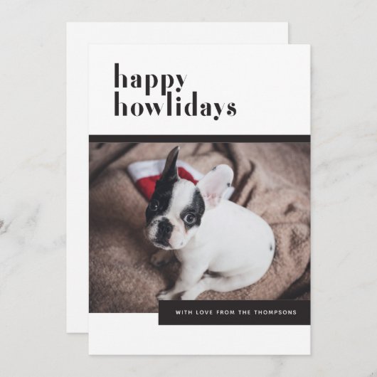 Funny Cute Dog Happy Howlidays Pet Lover Feestdagenkaart (Voorkant / Achterkant)