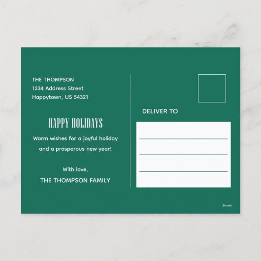 Funny Cute Dog Photo Christmas Holiday Postcard Feestdagenkaart (Achterkant)