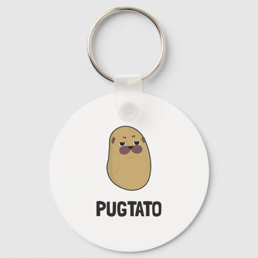 Funny Cute Dog Pug Potato Pets Schattig Hondenlief Sleutelhanger (Voorkant)