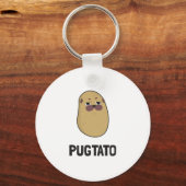 Funny Cute Dog Pug Potato Pets Schattig Hondenlief Sleutelhanger (Voorkant)