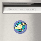 FUNNY CUTE DOG ROUND MAGNET (Insitu (Vaatwasser))