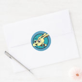 FUNNY CUTE DOG ROUND STICKKERS RONDE STICKER (Envelop)
