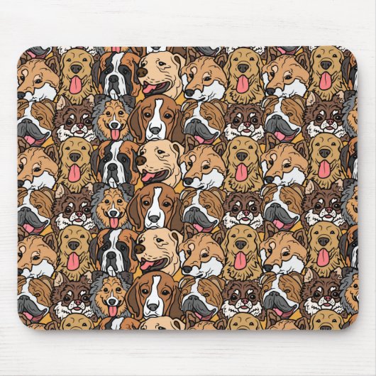  Funny Cute Dogs Facs Muismat (Voorkant)