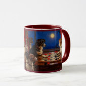 Funny Cute Dogs Playing Checkers Gift Coffee Mok (Voorkant rechts)