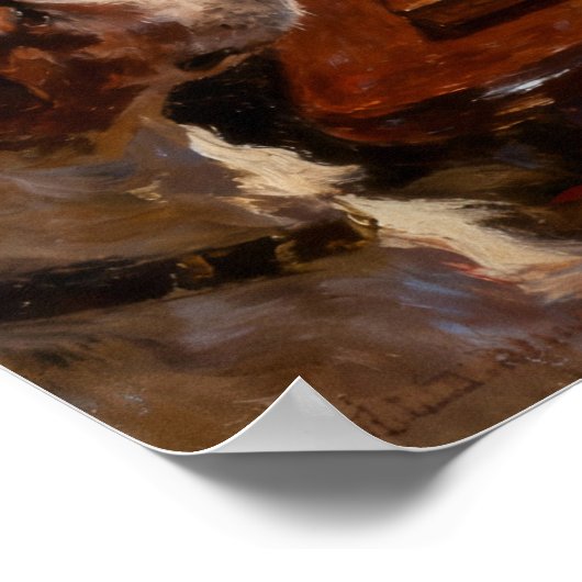 Funny Cute Dogs Playing Checkers Gift Poster (Hoek)