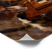 Funny Cute Dogs Playing Checkers Gift Poster (Hoek)