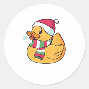 Funny Cute Dub Duck kerst Ronde Sticker