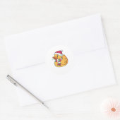 Funny Cute Dub Duck kerst Ronde Sticker (Envelop)