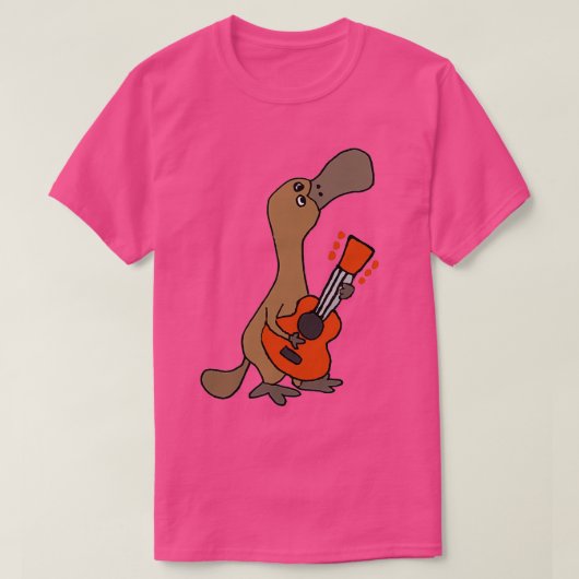 Funny Cute Duckbilling Platypus die gitaar speelt T-shirt (Design voorkant)